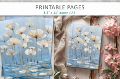 paint texture floral art journal printable, grunge pages Product Image 9