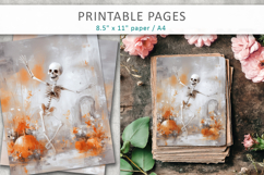 skeleton textured halloween paper, junk journal printable Product Image 3