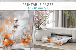 skeleton textured halloween paper, junk journal printable Product Image 4