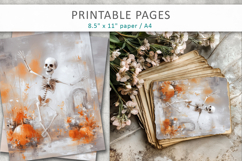 skeleton textured halloween paper, junk journal printable Product Image 5
