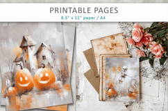 skeleton textured halloween paper, junk journal printable Product Image 6