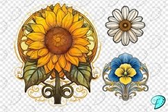 Art Nouveau Floral Clipart Pack 1 PNG Product Image 2