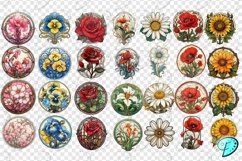 Art Nouveau Floral Clipart Pack 1 PNG Product Image 3