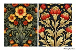 Vintage Art Nouveau Flowers Junk Journal Pages | Backgrounds Product Image 2