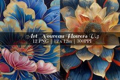 Art Nouveau Flowers Bundle of 12 - v.3 Product Image 3