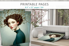 artistic portrait junk journal pages, surreal woman Product Image 4