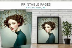 artistic portrait junk journal pages, surreal woman Product Image 6