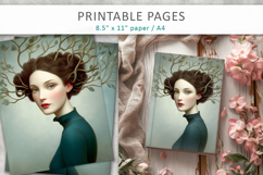 artistic portrait junk journal pages, surreal woman Product Image 7