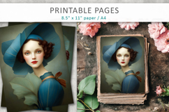 artistic portrait junk journal pages Product Image 3