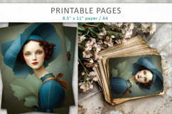 artistic portrait junk journal pages Product Image 5