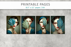 vintage female art illustrations Product Image 2