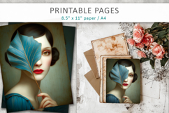 vintage female art illustrations Product Image 5