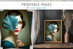 vintage female art illustrations Product Image 6