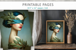 vintage female art illustrations, printable portraits Product Image 6