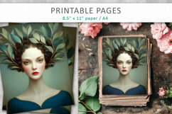 vintage female art illustrations, scrapbook art Product Image 3