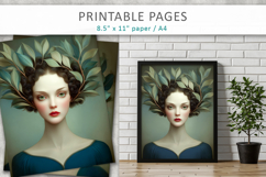 vintage female art illustrations, scrapbook art Product Image 6