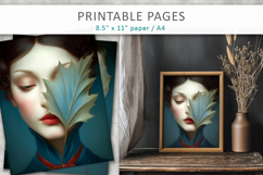 vintage female art illustrations, printable pages Product Image 7