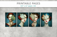 vintage female art illustrations, junk journal Product Image 2