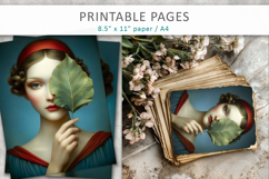 vintage female art illustrations, junk journal Product Image 5