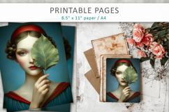 vintage female art illustrations, junk journal Product Image 6