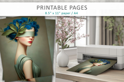 artistic portrait junk journal pages, printable art Product Image 4