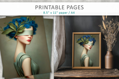 artistic portrait junk journal pages, printable art Product Image 6