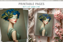 artistic portrait junk journal pages, printable art Product Image 7