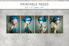 artistic portrait junk journal pages, creative paper Product Image 2