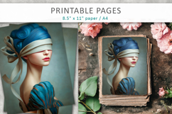 artistic portrait junk journal pages, creative paper Product Image 3