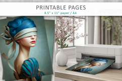 artistic portrait junk journal pages, creative paper Product Image 4