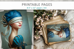 artistic portrait junk journal pages, creative paper Product Image 5