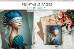 artistic portrait junk journal pages, creative paper Product Image 1