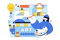 10 Art School Vector Illustration Product Image 4