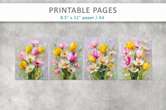 grunge floral junk journal, spring collage paper Product Image 2