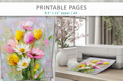 grunge floral junk journal, spring collage paper Product Image 4