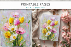 grunge floral junk journal, spring collage paper Product Image 8