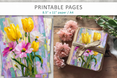 grunge floral scrapbook paper, paint texture floral Product Image 4