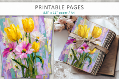 grunge floral scrapbook paper, paint texture floral Product Image 6