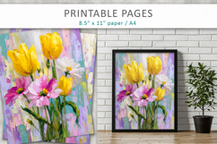 grunge floral scrapbook paper, paint texture floral Product Image 8