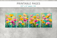 printable floral craft papers, paint texture floral Product Image 2
