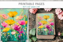 printable floral craft papers, paint texture floral Product Image 3