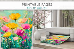 printable floral craft papers, paint texture floral Product Image 5