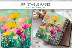 printable floral craft papers, paint texture floral Product Image 6