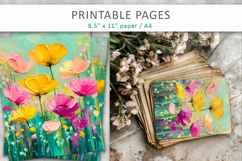 printable floral craft papers, paint texture floral Product Image 7