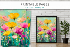 printable floral craft papers, paint texture floral Product Image 9