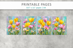 spring flower digital papers, paint texture floral Product Image 2