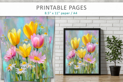 spring flower digital papers, paint texture floral Product Image 8