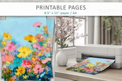 printable grunge flower designs, paint texture floral Product Image 5