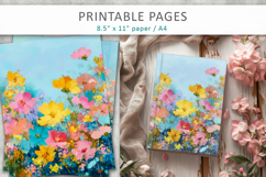 printable grunge flower designs, paint texture floral Product Image 8