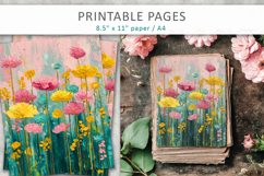 junk journal floral pages, spring collage papers Product Image 3